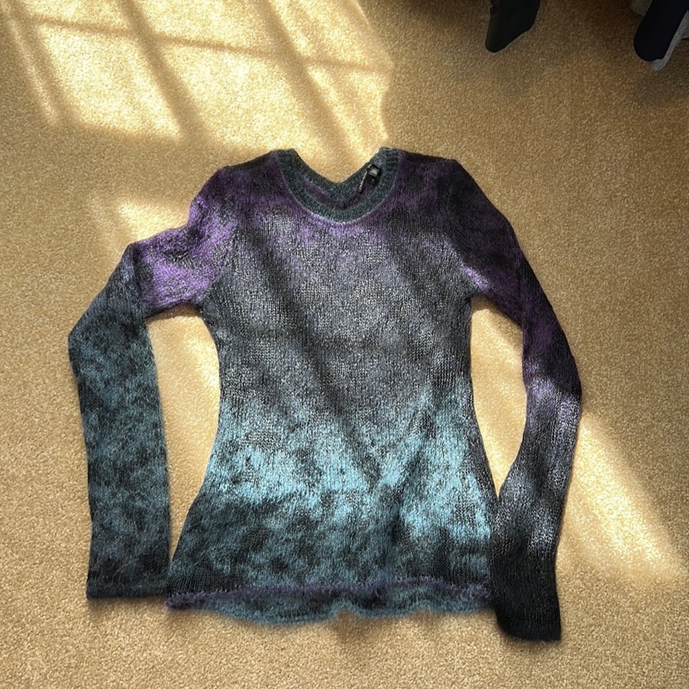 Theyskens’ theory purple, green and black sweater size small
